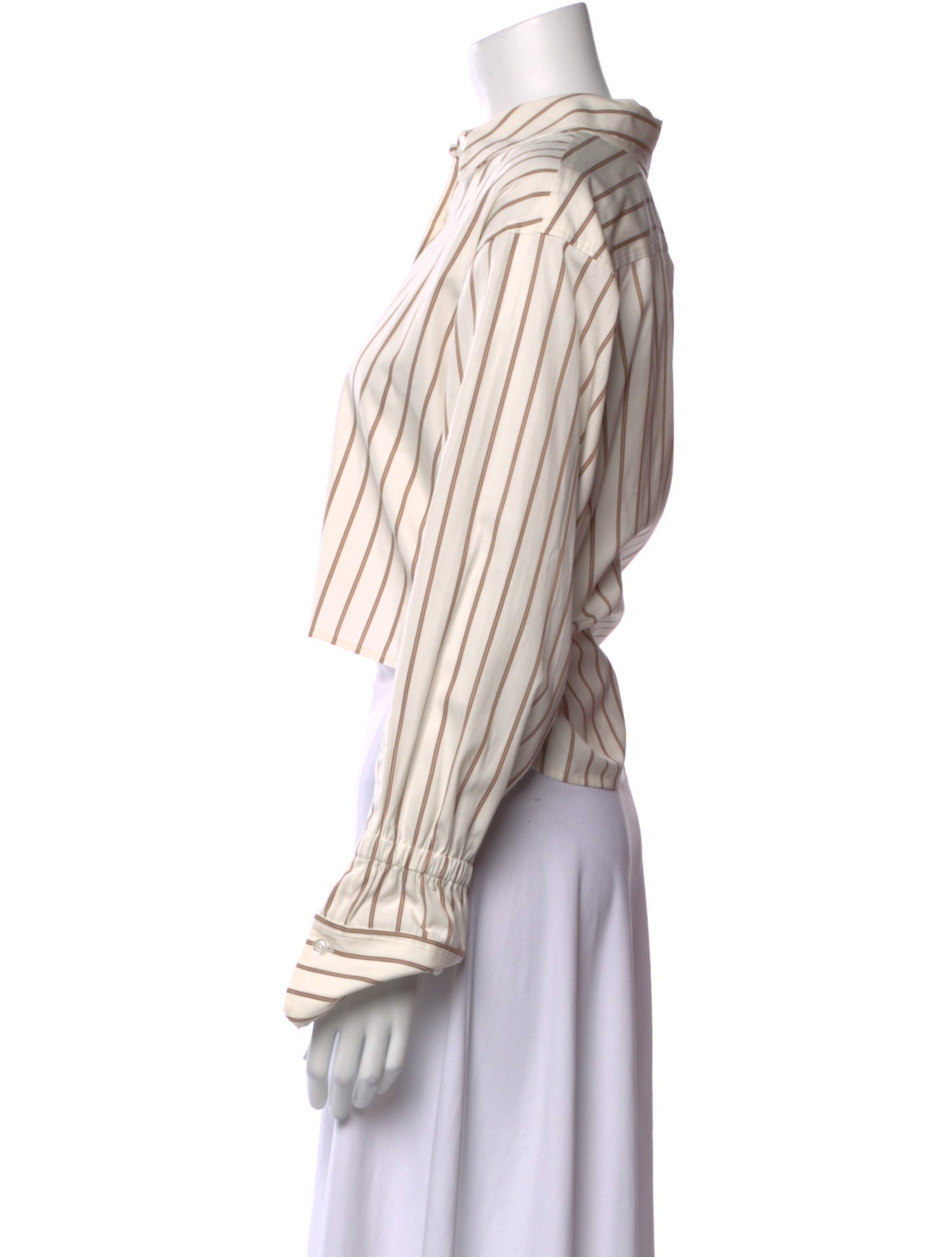 A.L.C. Striped Long Sleeve Crop Top